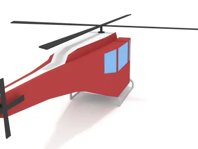 LowPoly Helicopter Low-poly 3D model
