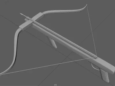 Low Poly Old Wooden Crossbow Stylized Medieval Weapon 3D Model Low-poly 3D model