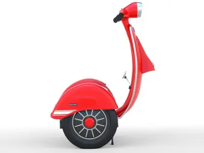   Modern Electric Retro  Vespa Segway  Red 3D model