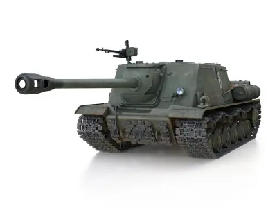 ISU-122S - 16 - Soviet Assault Gun 3D model
