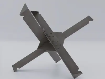 Czech Hedgehog Barricade Anti Tank Barrier Low-poly 3D model