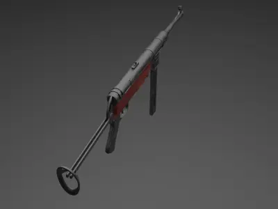 German machine gun Low-poly 3D model