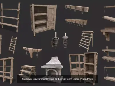 Medieval Living Room Collection 3D Model Pack