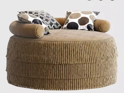 21st Century Beth Armchairl Cotton Velvet 3D model