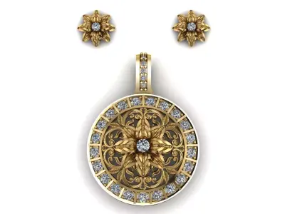 ANTIQUE GOLD LOCKET SET FOR WOMEN 3D PRINTABLE MODEL 3D print model