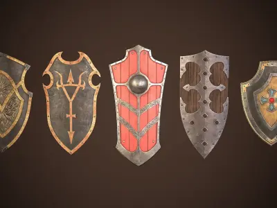 Knight Shield Collection 3D Model Pack