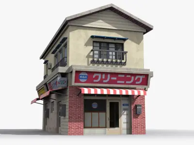 Japanese House x3 Low-poly 3D model