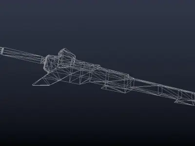 Futuristic Sword Low-poly 3D model 20