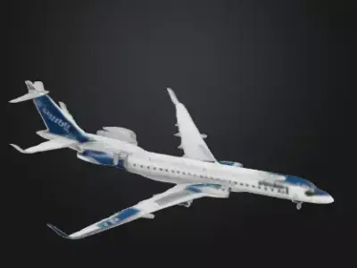  CRJ-900 plane crash 3D model