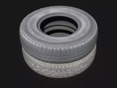 Tire Stack  Rugged Detail for Industrial and Urban Scenes 3D model