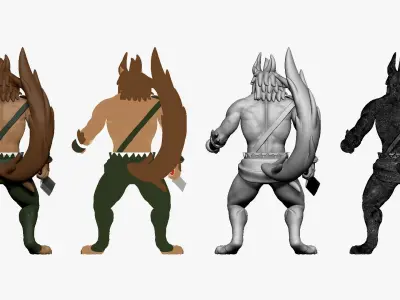 001231 werewolf trooper with long sword 3D model