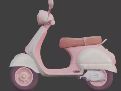 Stylized 3D Valentine Scooter Model Low-poly 3D model purchase