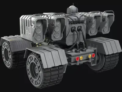 UGV Concept-3-Grey-Clean Low-poly 3D model