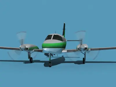 Piper PA-31-350 Navajo Chieftain V07 3D model