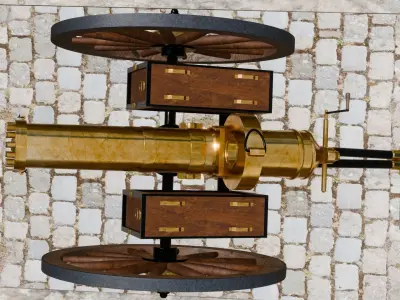 VINTAGE GATLING GUN  3D model