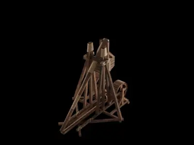 Trebuchet Animated Free low-poly 3D model