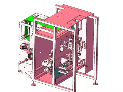 Vertical Form Fill Seal Packaging Machine for Powder Granule 3D model