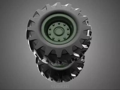 APC IFV AIFV MRAP TANK ARMY MILITARY TIRE TYRE WHEEL RIM VEHICLE 3D model
