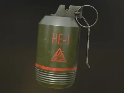HE-1 Grenade Free low-poly 3D model