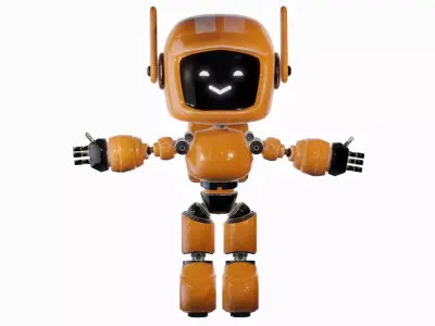 Orange Robot from Love Death And Robots Free 3D model purchase