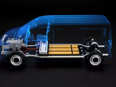 Hydrogen Fuel Cell Van Chassis X-Ray 3D model