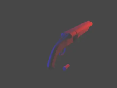  Shreks Shotgun Low-poly 3D model