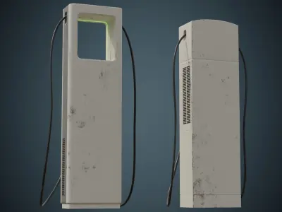 Electric Car Charger 1B Low-poly 3D model