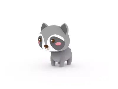 Cartoon Ratel v001 character  3D model