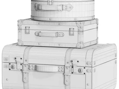 Vintage Suitcases 3D model