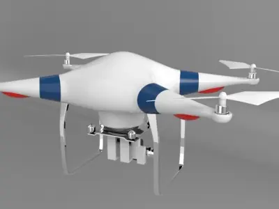 Drone flying in air Low-poly 3D model