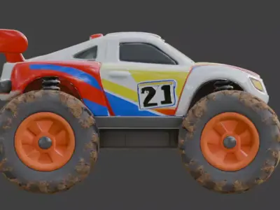 Stylized Mud-Racer RC Car 3D Model Low-poly 3D model