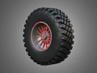 Buggy Wheel and Tire 2 3D model