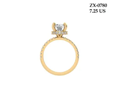 Solitaire Engagement Ring 3D print model 108