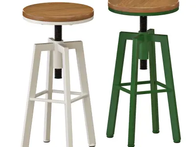 Zara Bar Stools And Table 3D model
