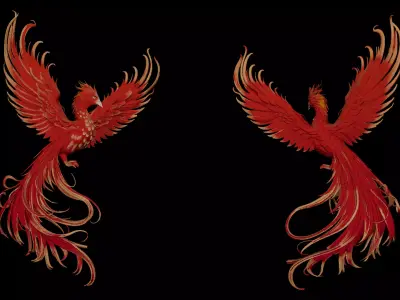 Phoenix 3D print model Low-poly 3D model