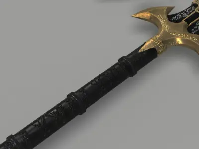 Medieval Axe Melee Weapon 3D model