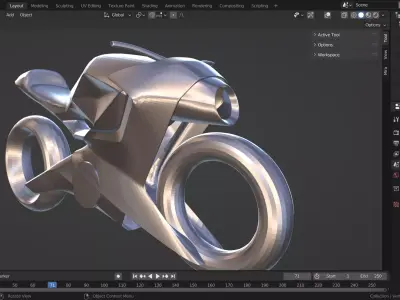 motorcycle basic volume Free 3D model
