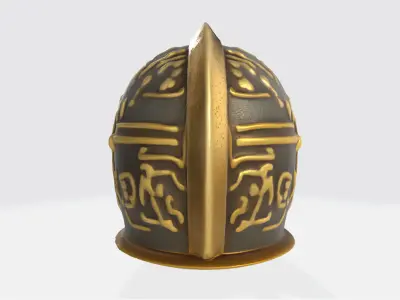 Medieval Knight Helmet Low-poly 3D model