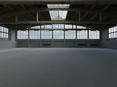 Factory Hall Interior 2 Low-poly 3D model
