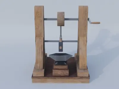 Mechanical hammer and Anvil Low-poly 3D model
