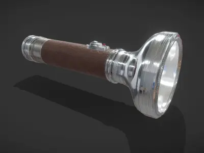 Vintage Flashlight Low-poly 3D model purchase