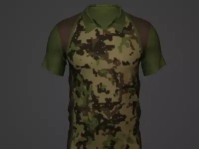 Military Soldier Clothing T-shirt Low-poly 3D model 85