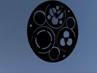 The face of a mechanical watch with holders Low-poly 3D model