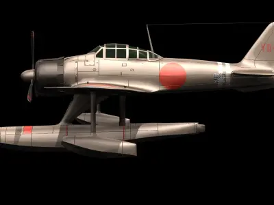 Nakajima A6M2-N 3D model purchase