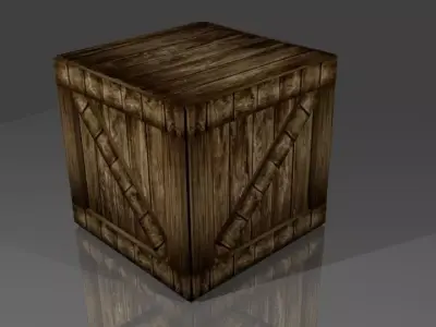 wood larg box Free 3D model