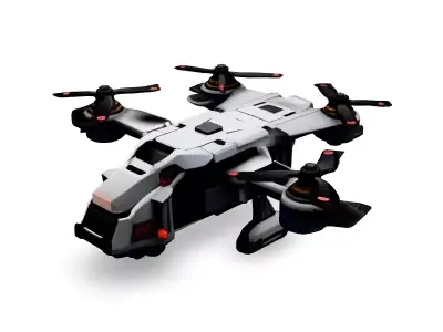 Futuristic Quadcopter Drone Transport Low-poly 3D model