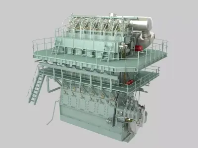 Marine low speed diesel engine 3D model