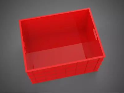 RED PLASTIC STORAGE BIN TOOLBOX WORKSHOP TOOLS GARAGE SPARE PART 3D model
