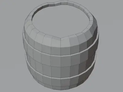 Low Poly Barrel set with 6 barrels Free low-poly 3D model