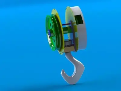 Tackle metal hook 3D model